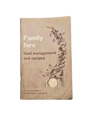 1960 Family Fare Food Management  Recipes Booklet USDA Vintage Cookbook AS IS